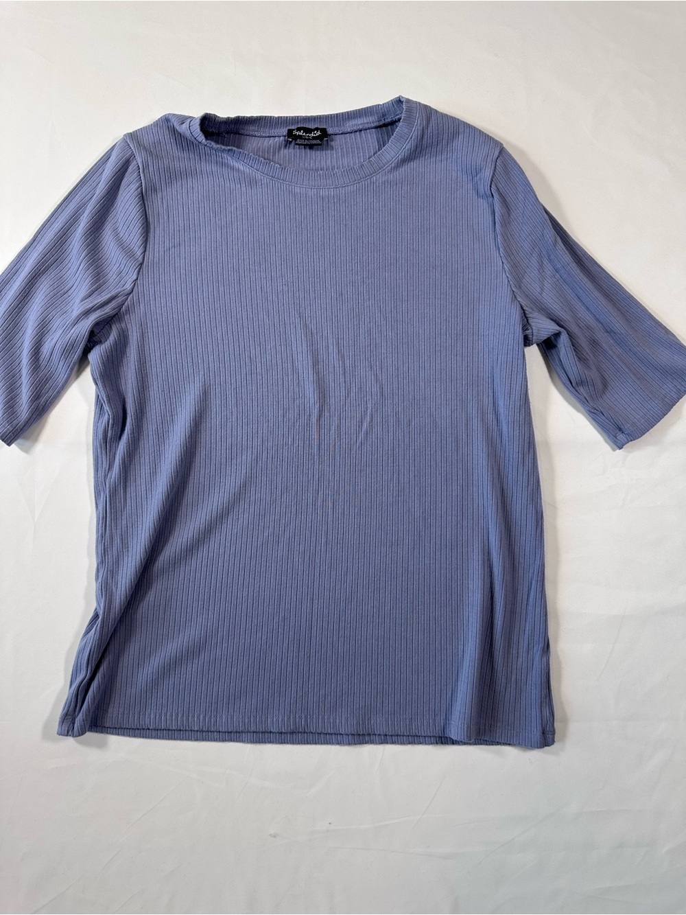 Splendid Periwinkle Ribbed Short Sleeve Crew Tee